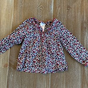 Jacadi red/ white leaf blouse sz 23 mo.